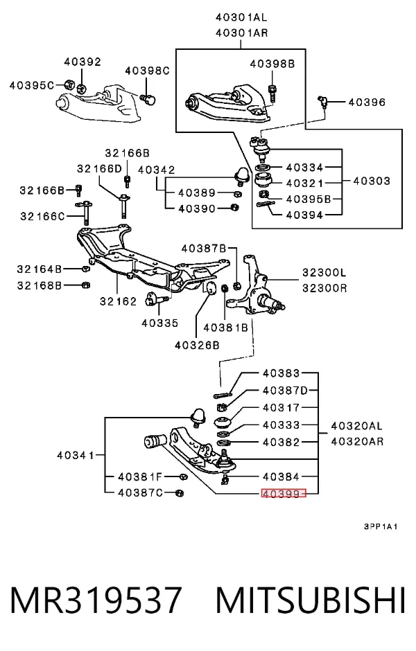 Silentblock przedniego wahacza dolnego Mitsubishi L 300 P0W, P1W, P2W