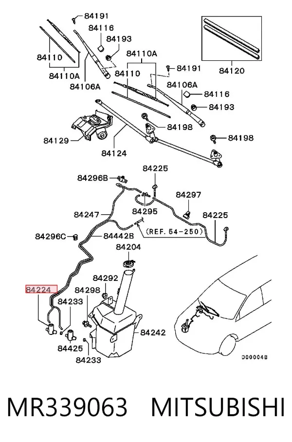 Pompka spryskiwacza szyby przedniej MR339063 Mitsubishi