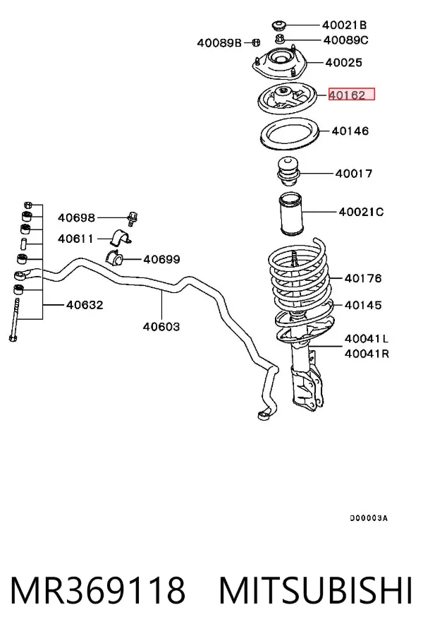 Talerz sprężyny przedniej górny metalowy MR369118 Mitsubishi
