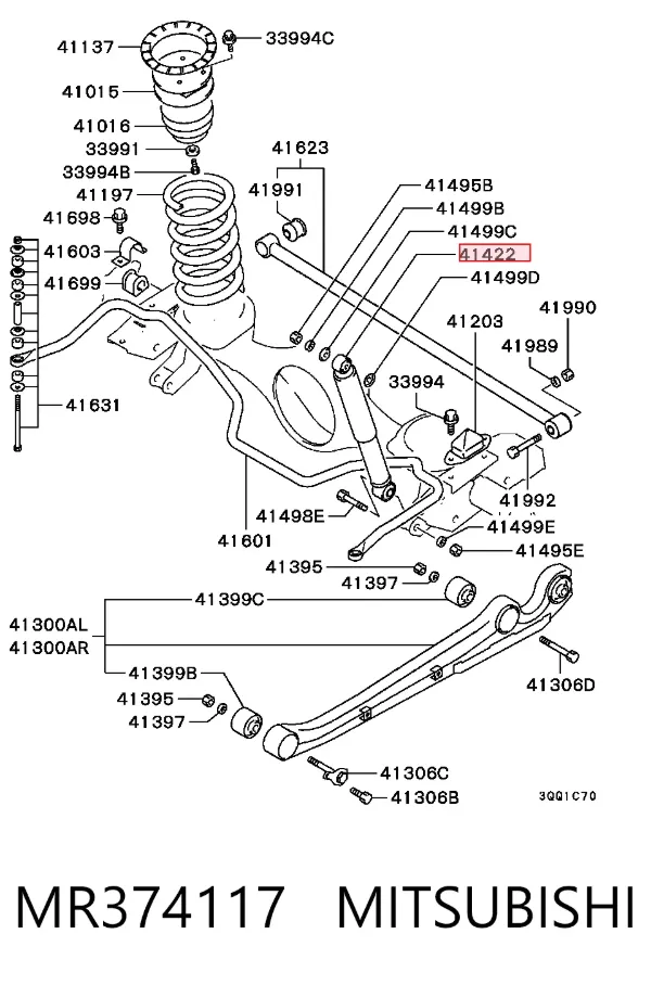Amortyzator tylny MR374117 Mitsubishi
