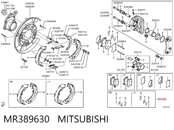 Sprężyna mocująca zacisku MR389630 Mitsubishi
