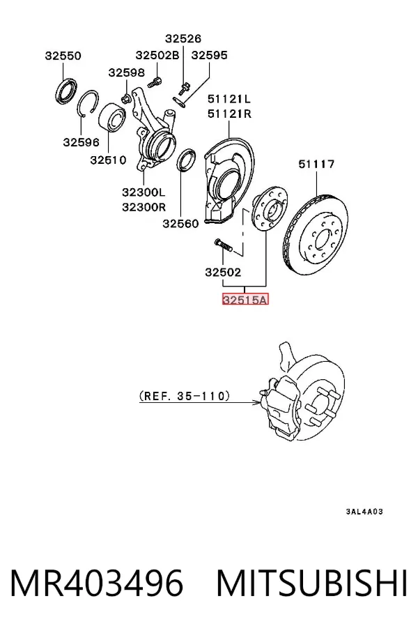 Piasta przednia MR403496 Mitsubishi