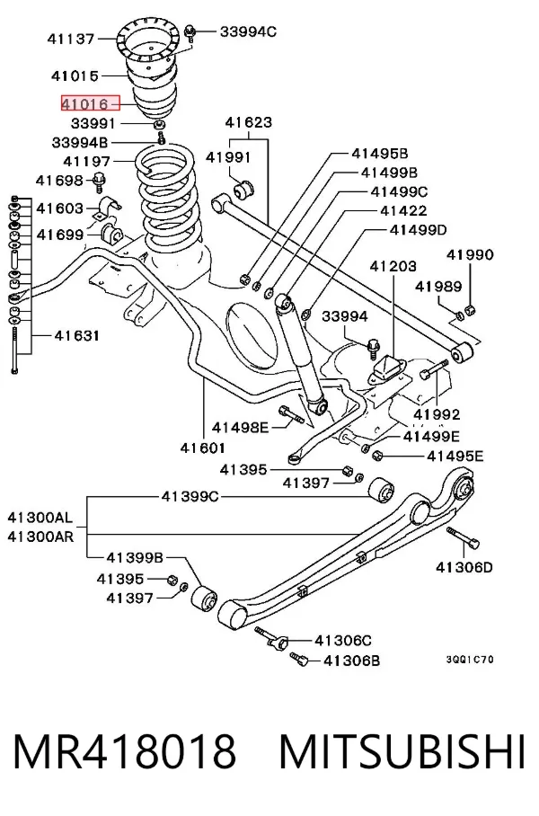 Odbój sprężyny tylnej MR418018 Mitsubishi