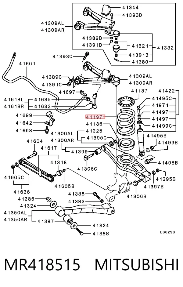 Sprężyna tylna MR418515 Mitsubishi