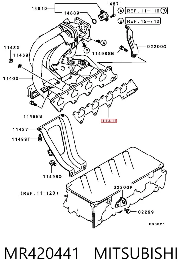 Uszczelka kolektora ssącego Mitsubishi Lancer IX
