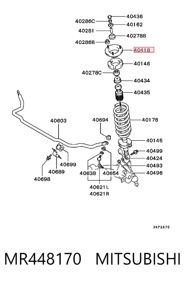 Poduszka amortyzatora przedniego MR448170 Mitsubishi