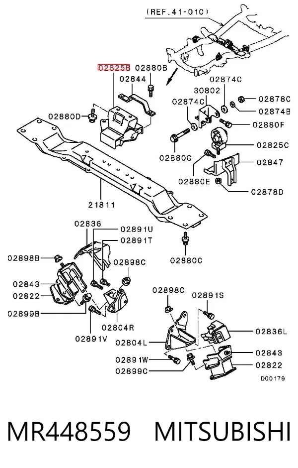 Poduszka (podpora) silnika tylna MR448559 Mitsubishi
