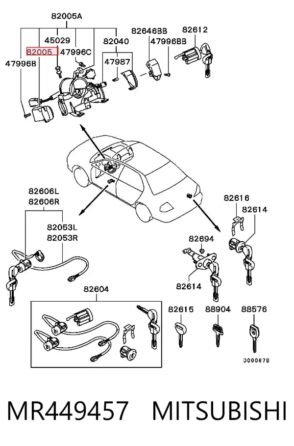 Kostka stacyjki zapłonowej MR449457 Mitsubishi