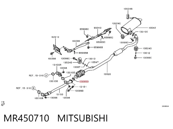 Pierścień kolektora wydechowego MR450710 Mitsubishi