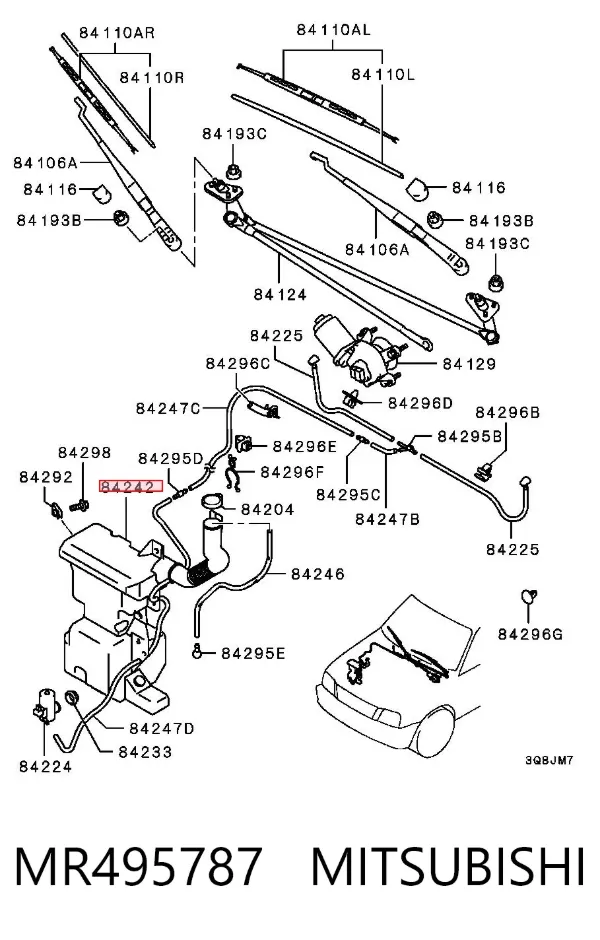 Zbiorniczek spryskiwacza szyb MR495787 Mitsubishi