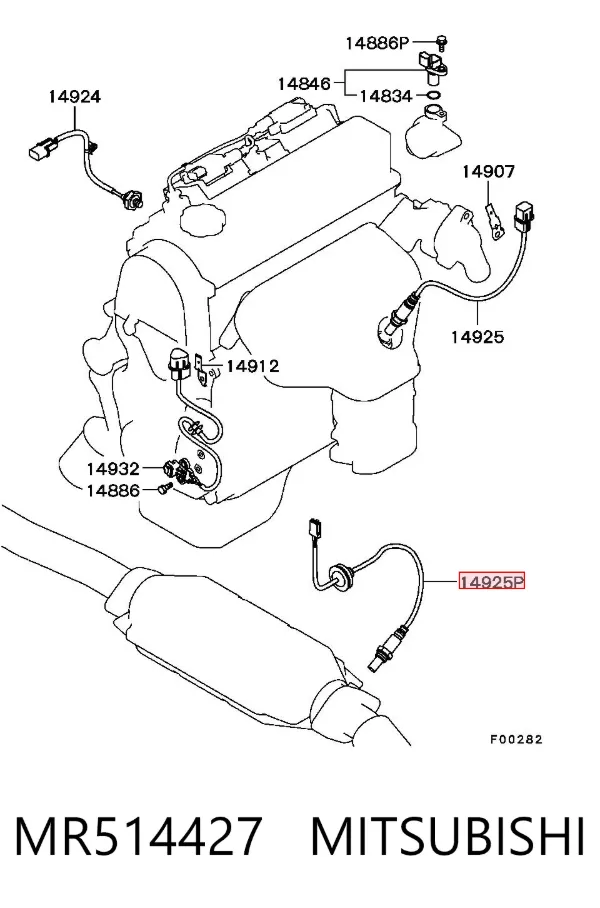 Sonda lambda czujnik tlenu po katalizatorze MR514427 Mitsubishi