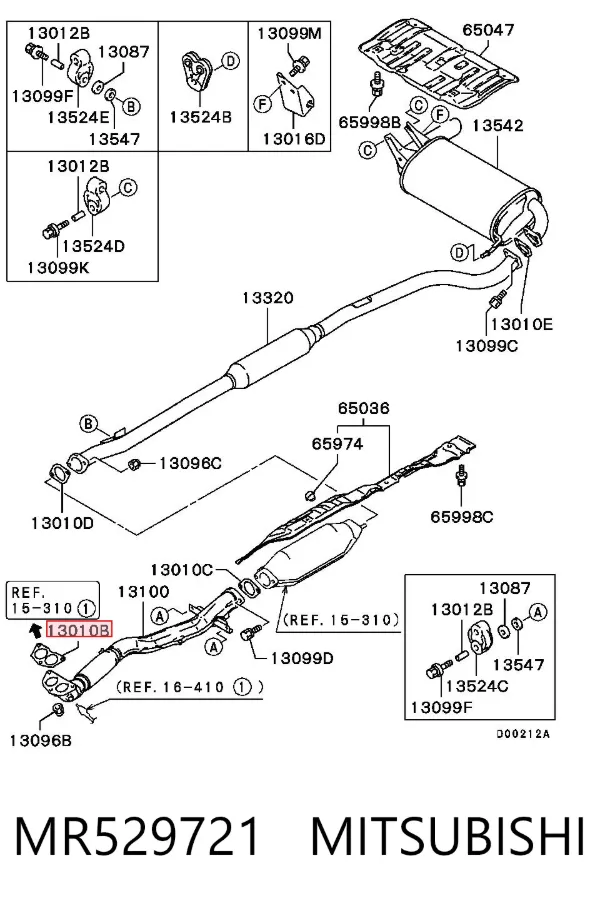 Uszczelka rury odbiornika tłumika MR529721 Mitsubishi
