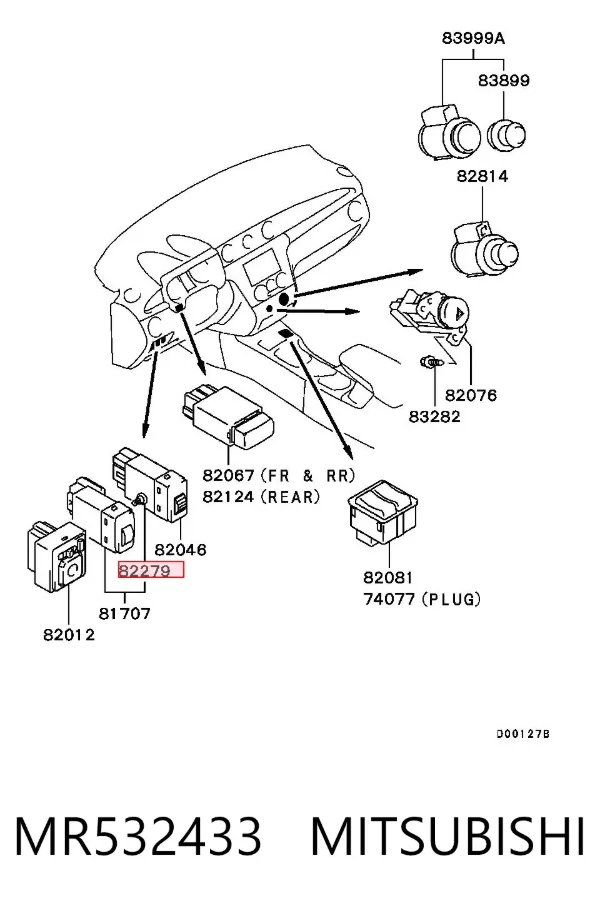 Żarówka deski rozdzielczej MR532433 Mitsubishi
