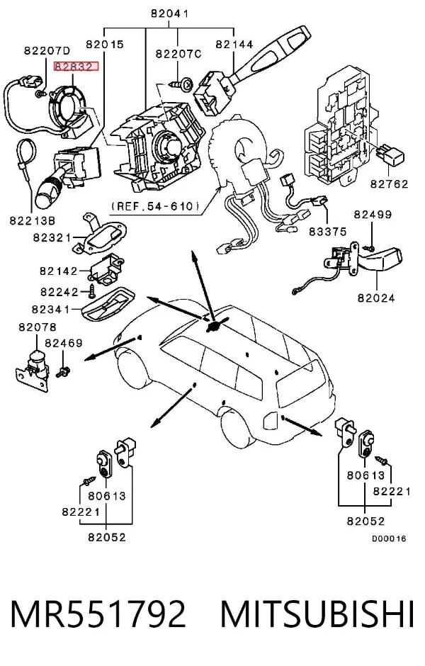 Czujnik kąta skrętu kierownicy Mitsubishi Pajero III