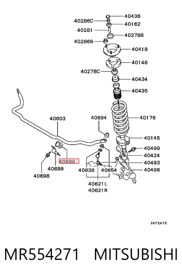 Tuleja stabilizatora przedniego MR554271 Mitsubishi