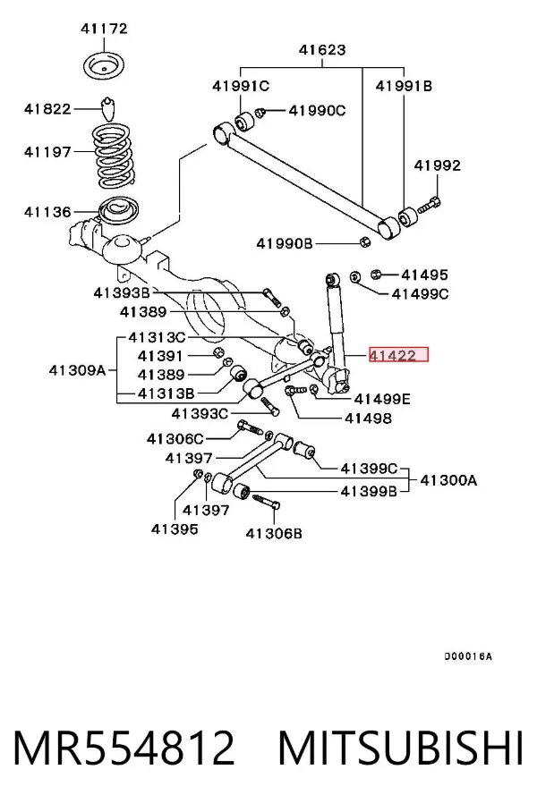 Amortyzator tylny MR554812 Mitsubishi