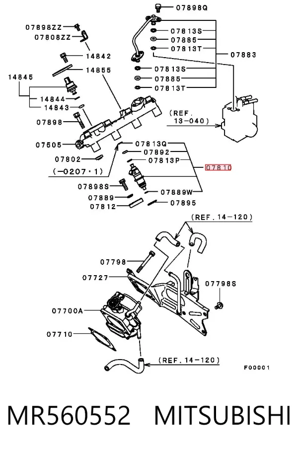 Wtryskiwacz paliwa MR560552 Mitsubishi