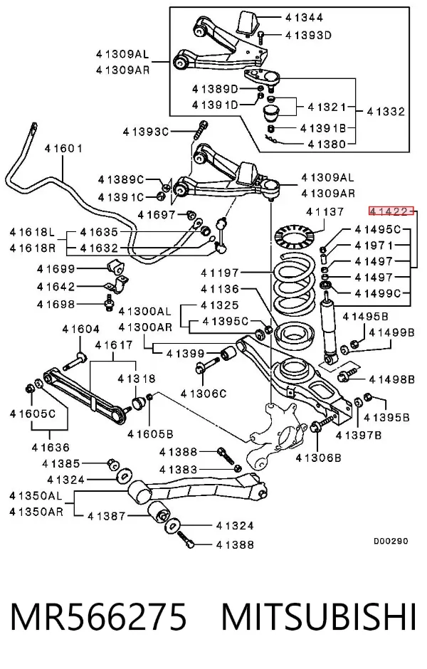 Amortyzator tylny MR566275 Mitsubishi
