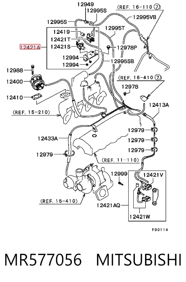 Przetwornik ciśnienia (solenoid) doładowania MR577056 Mitsubishi