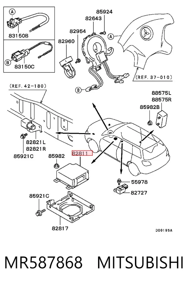 Sterownik poduszki bezpieczeństwa MR587868 Mitsubishi