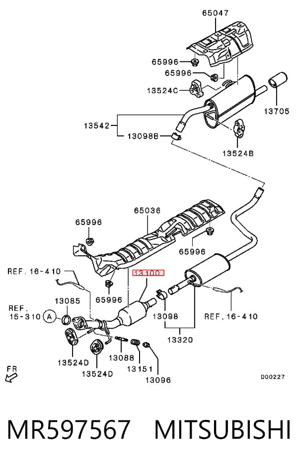 Konwerter-katalizator MR597567 Mitsubishi