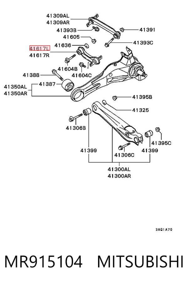 Drążek poprzeczny zawieszenia tylnego MR915104 Mitsubishi