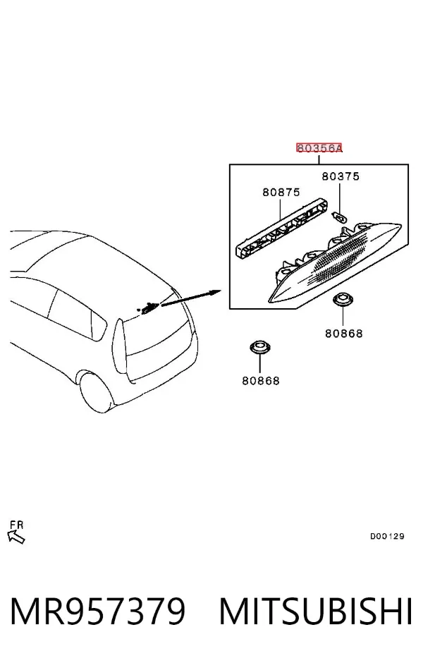 Lampa stop tylna dodatkowa Mitsubishi Colt VI