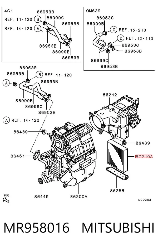 Filtr kabiny MR958016 Mitsubishi