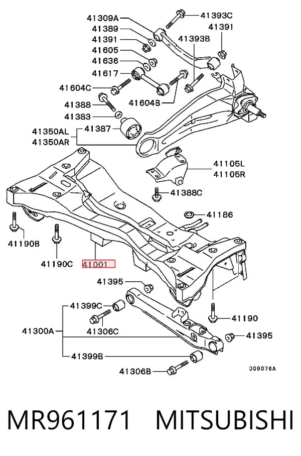 Korpus osi tylnej MR961171 Mitsubishi