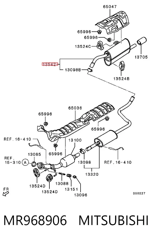 Tłumik, tylna część MR968906 Mitsubishi