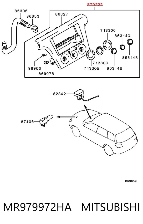 Sterownik trybów ogrzewania/klimatyzacji Mitsubishi Outlander I