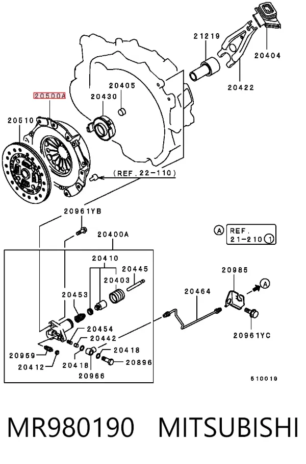 Docisk sprzęgła MR980190 Mitsubishi