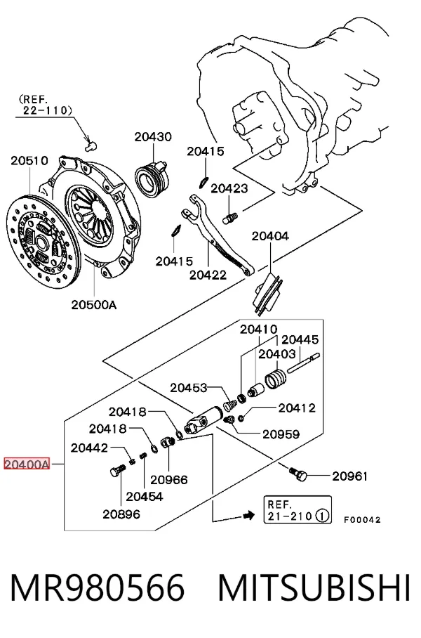 Cylinder roboczy sprzęgła MR980566 Mitsubishi