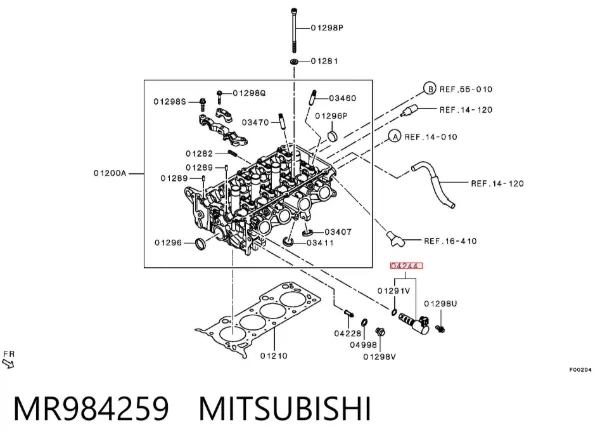 Zawór elektromagnetyczny faz rozrządu MR984259 Mitsubishi