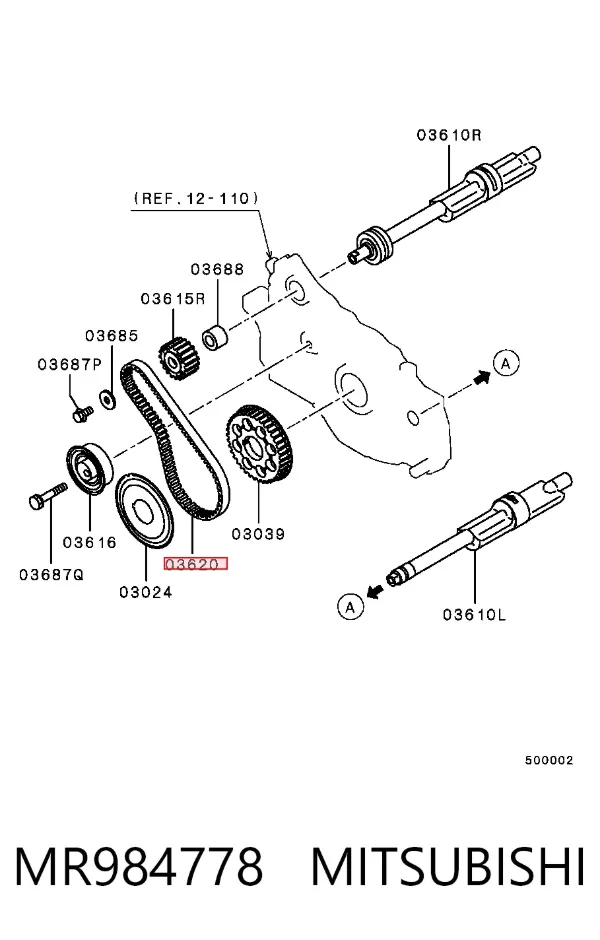 Pasek wału wyrównoważającego MR984778 Mitsubishi