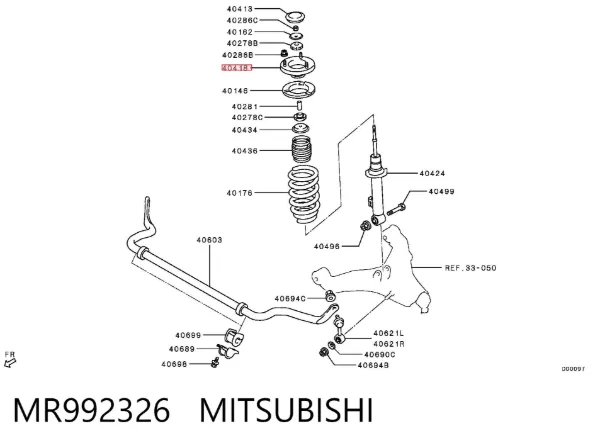 Poduszka amortyzatora przedniego MR992326 Mitsubishi