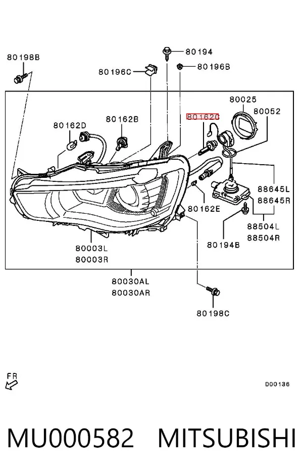 Żarówka ksenonowa MU000582 Mitsubishi