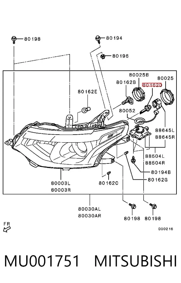 Żarówka ksenonowa MU001751 Mitsubishi
