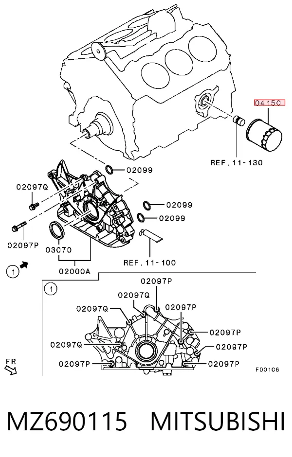 Filtr oleju MZ690115 Mitsubishi