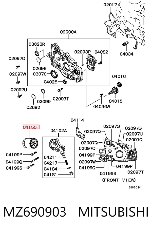 Filtr oleju MZ690903 Mitsubishi
