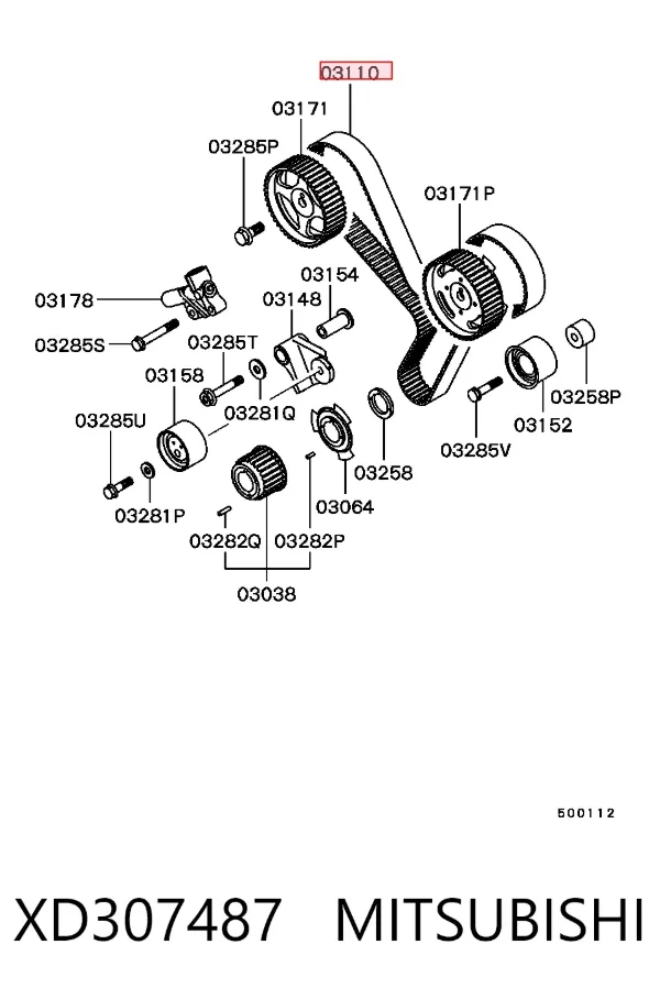 Pasek rozrządu XD307487 Mitsubishi