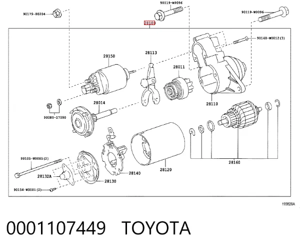 Rozrusznik 0001107449 Toyota