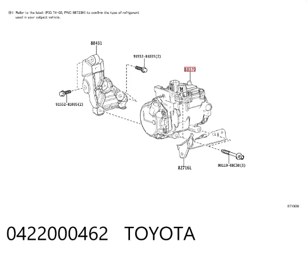 Sprężarka klimatyzacji 0422000462 Toyota