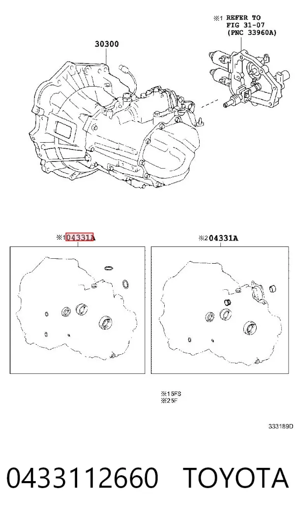 Zestaw naprawczy skrzyni biegów 0433112660 Toyota