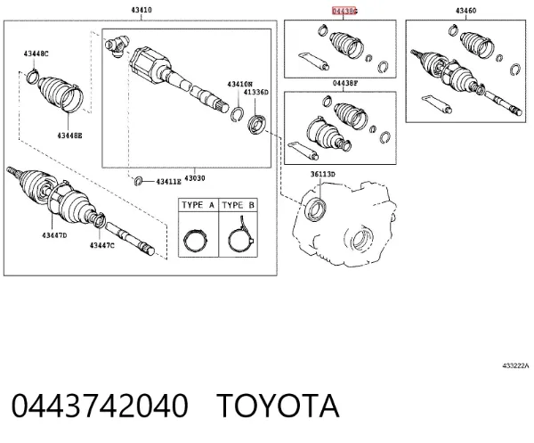 Osłona przegubu homokinetycznego półosi przedniej wewnętrzna Toyota Highlander I