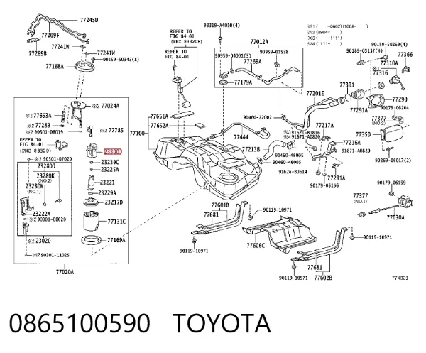 Filtr paliwa 0865100590 Toyota