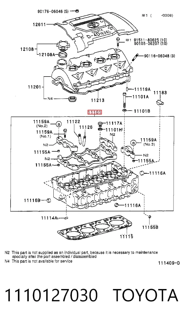 Głowica cylindrów Toyota Avensis I