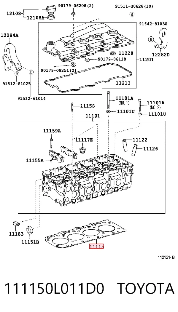 Uszczelka głowicy cylindrów 111150L011D0 Toyota