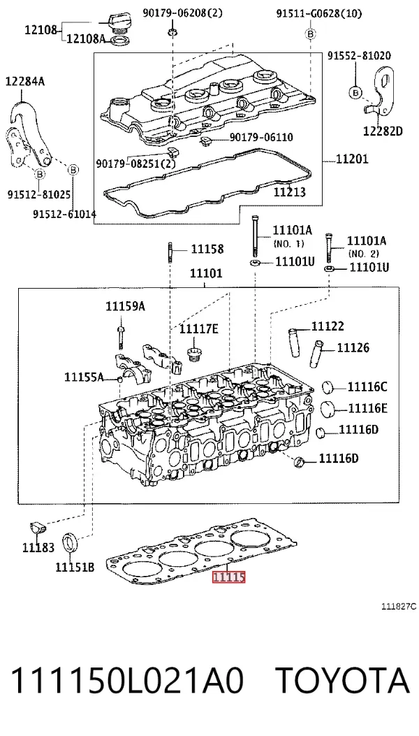 Uszczelka głowicy cylindrów 111150L021A0 Toyota