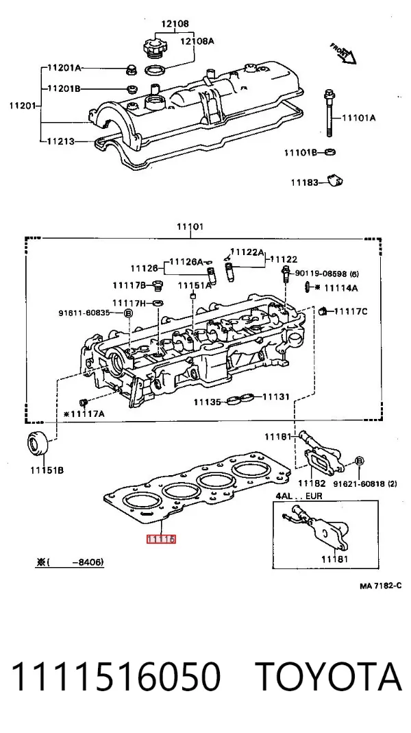 Uszczelka głowicy cylindrów 1111516050 Toyota